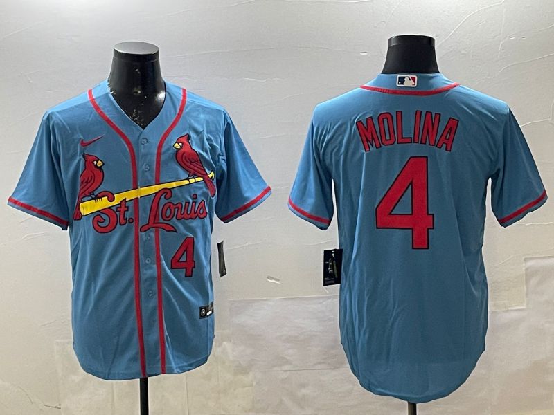 Men St.Louis Cardinals #4 Molina Light Blue Game 2025 Nike MLB Jersey style 3->st.louis cardinals->MLB Jersey